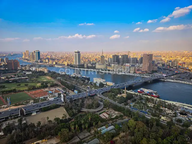 منظر جوي للقاهرة ونهر النيل من برج القاهرة