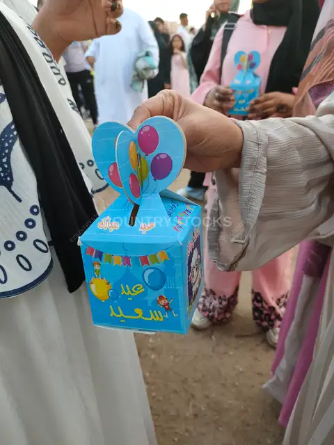Children Receiving Eid Gifts After Eid Prayer at a Mosque in 6 October City