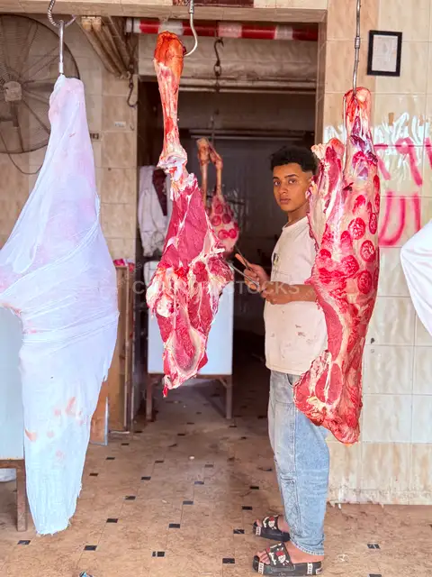 محل جزارة تقليدي قبل العيد