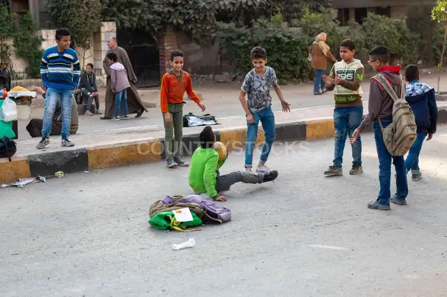 Children Playing Street Football, Sudan Street Cairo