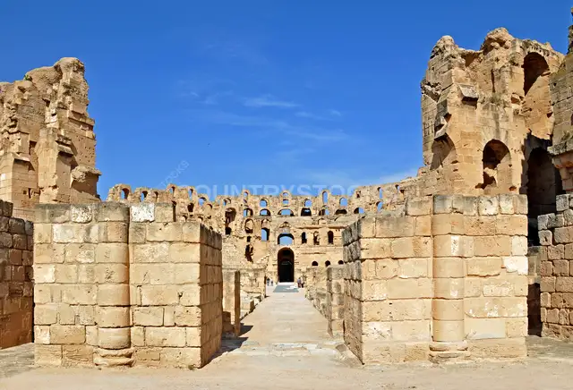 المدخل الغربي لمدرج الجم، تونس