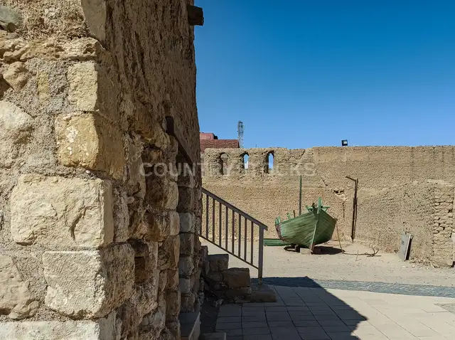 Historic Green Wooden Boat, Qusseir Citadel Ruins