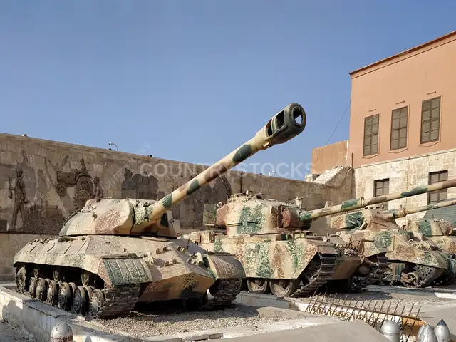Historic Battle Tanks Display, Military Museum Cairo