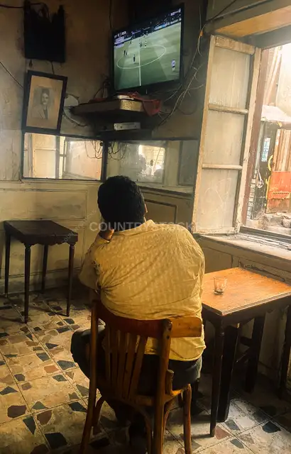 Watching the Match at the Local Ahwa (traditional cafe) in Alexandria
