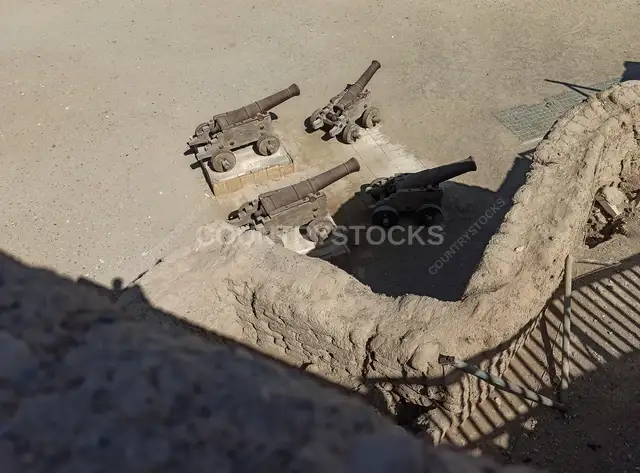 Historic Cannons at Al-Qusayr Fortress, Red Sea