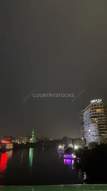 منظر نهر النيل ليلاً، الزمالك القاهرة
