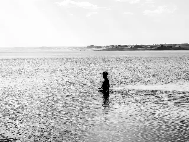 Child Wading in Lake Qarun, Fayyum Egypt