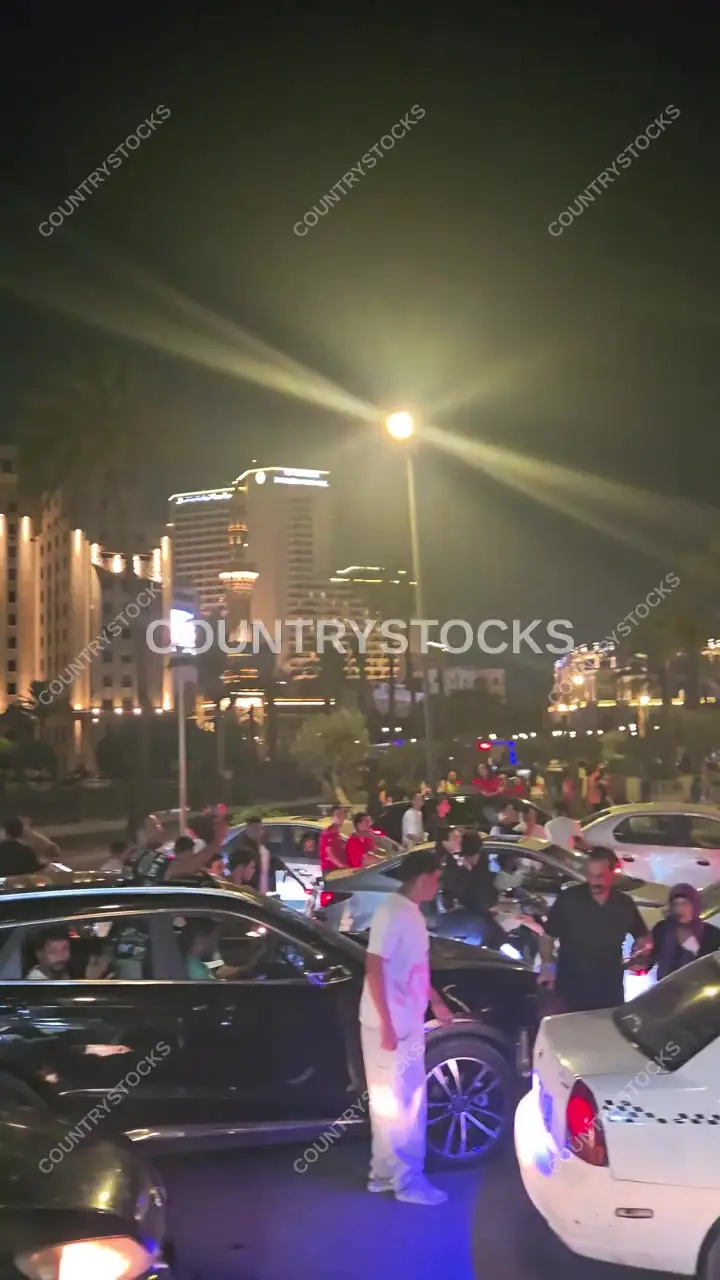 Egyptians Celebrate National Team Win, Tahrir Square Cairo