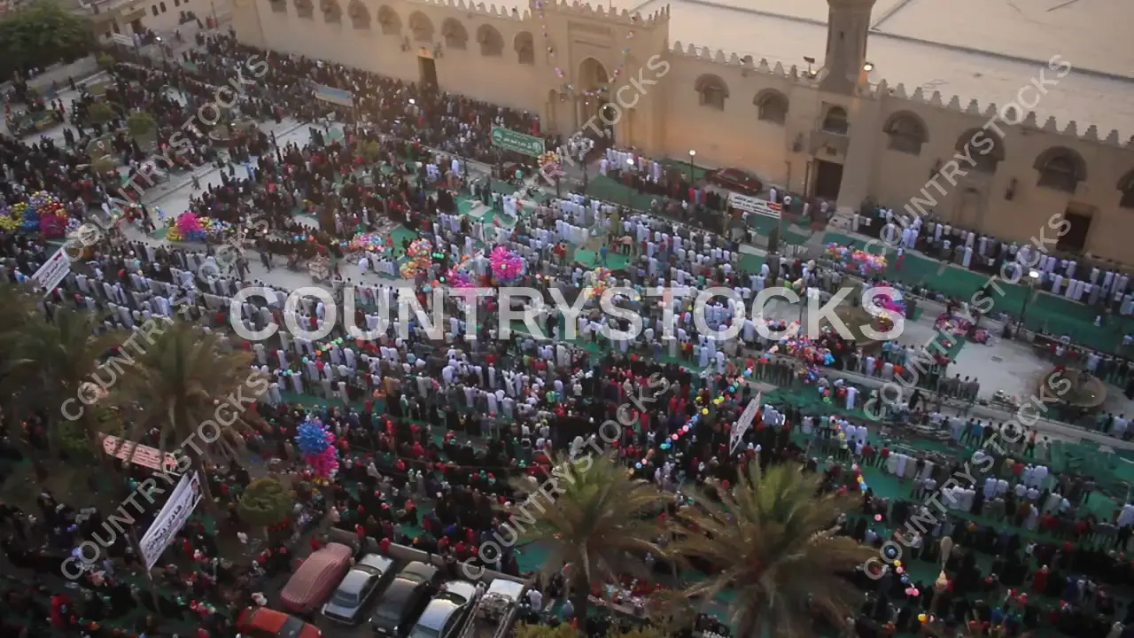 Eid Prayer Crowd Outside Abu Bakr Al-Siddiq Mosque, Cairo