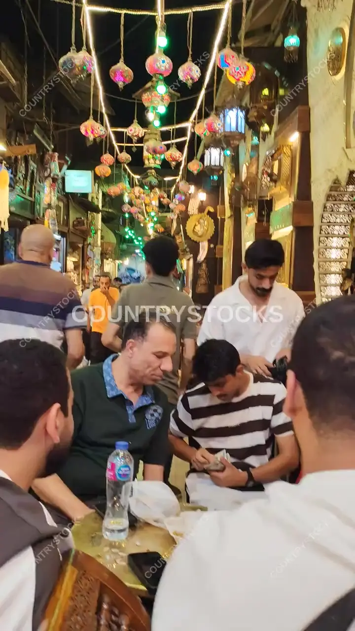 Khan El Khalili Cafe Street Scene, Cairo