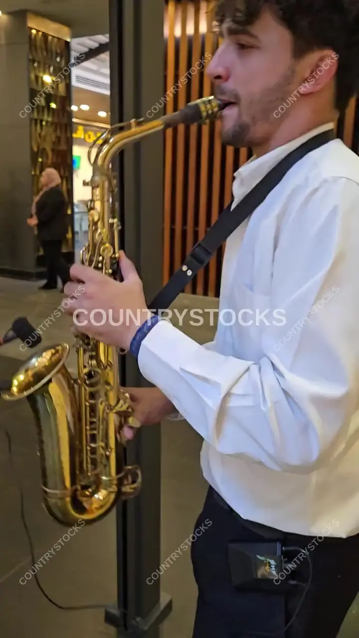 Saxophone Player Performing Live, City Stars Mall Cairo