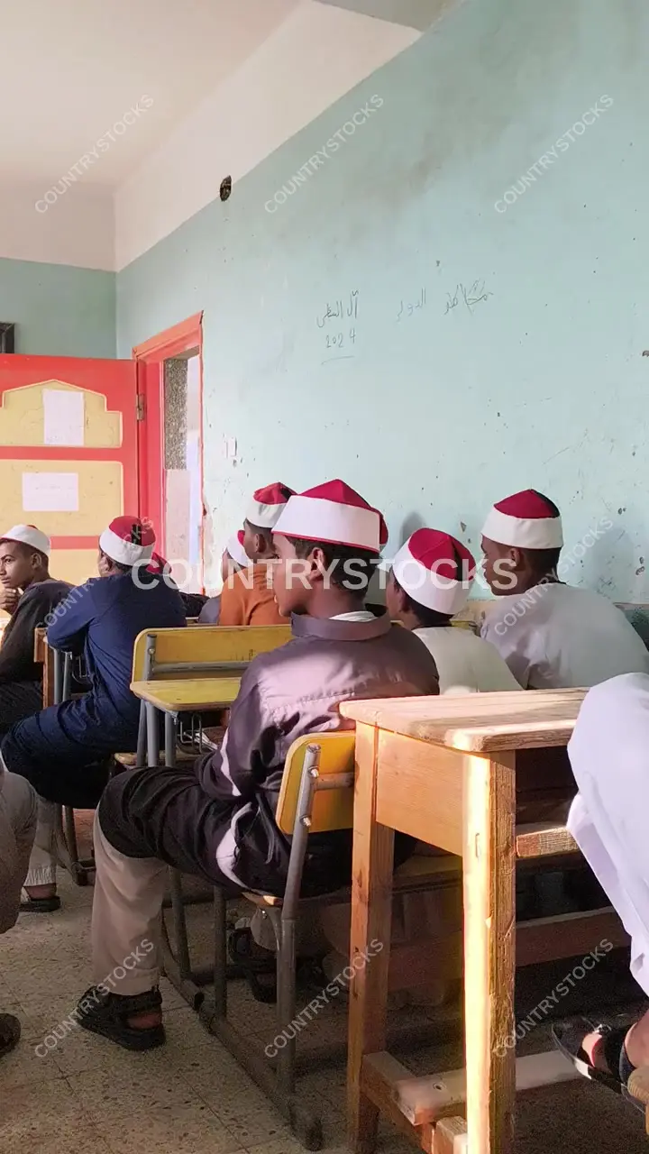Al-Azhar School Students in Classroom, Qena Egypt