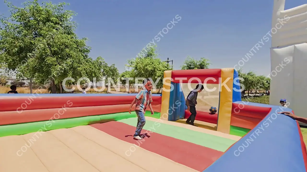Double Kick Inside an Inflatable Playground