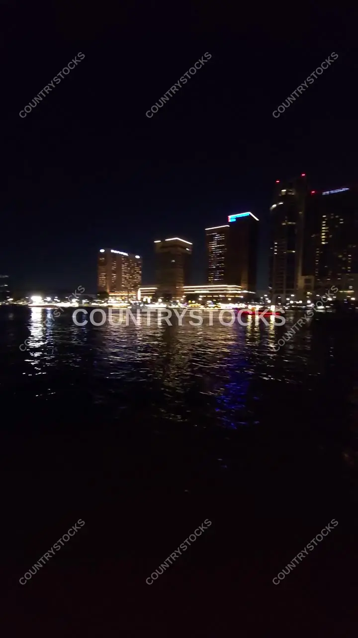 Cairo Nile Corniche Night Skyline, Zamalek
