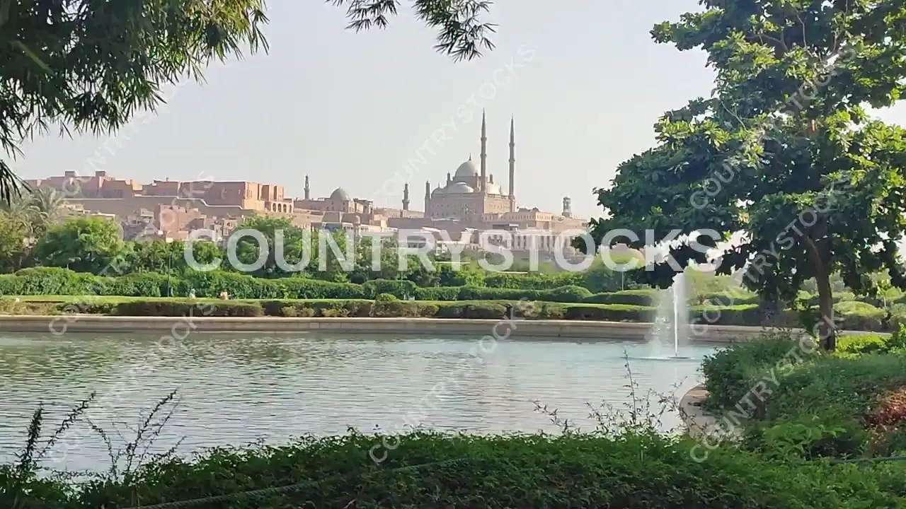 Saladin Citadel and Fountain View, Al-Azhar Park Cairo
