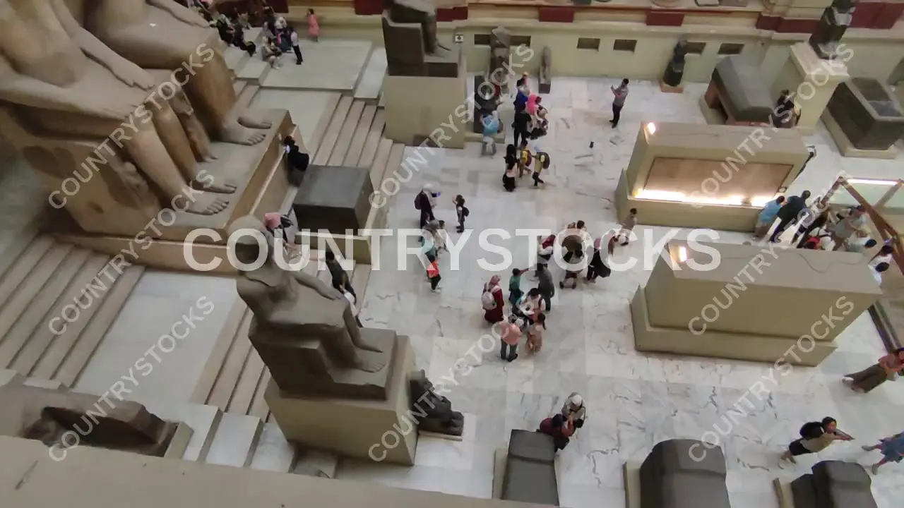 Aerial View of Egyptian Museum Main Hall, Cairo