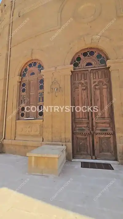 Saint George Church Wooden Door and Facade, Cairo